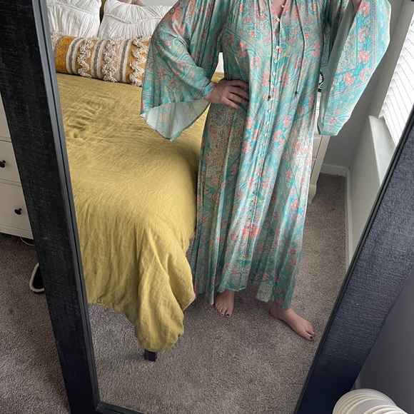 Spell Farrah Half Moon Gown Aqua M - Picture 2 of 9